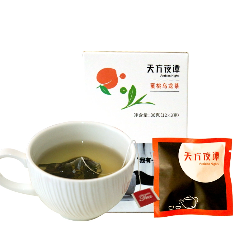 Chinese Flavored Tea Dried Fruit Peach Oolong Tea in Triangle Tea Bag